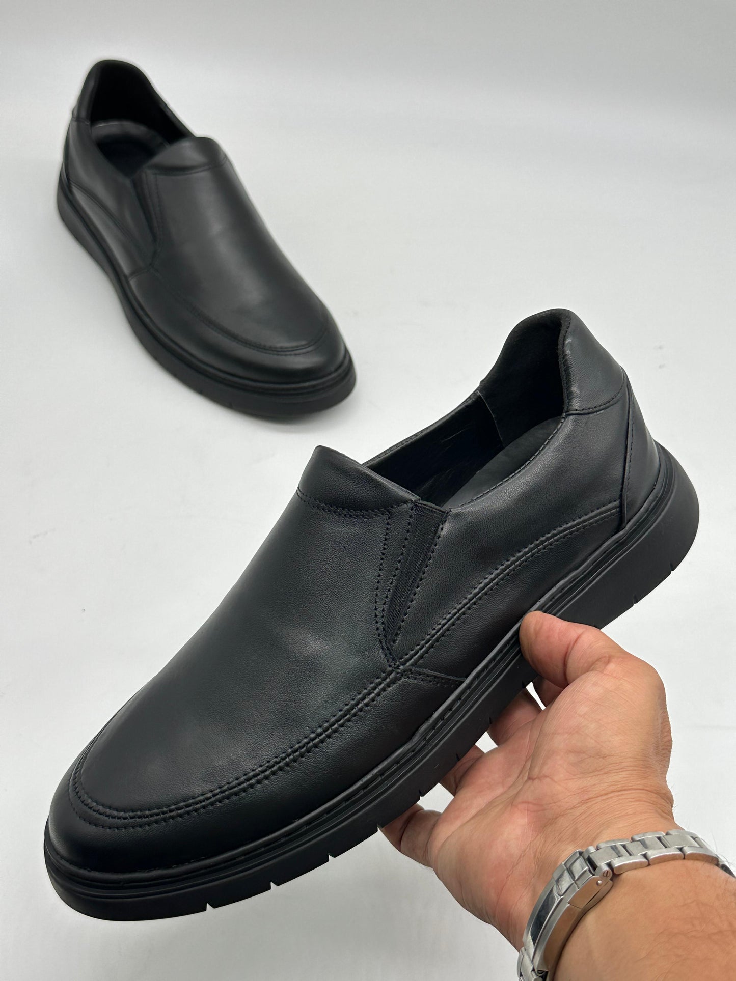Mocassins Homme Noirs Sans Lacets