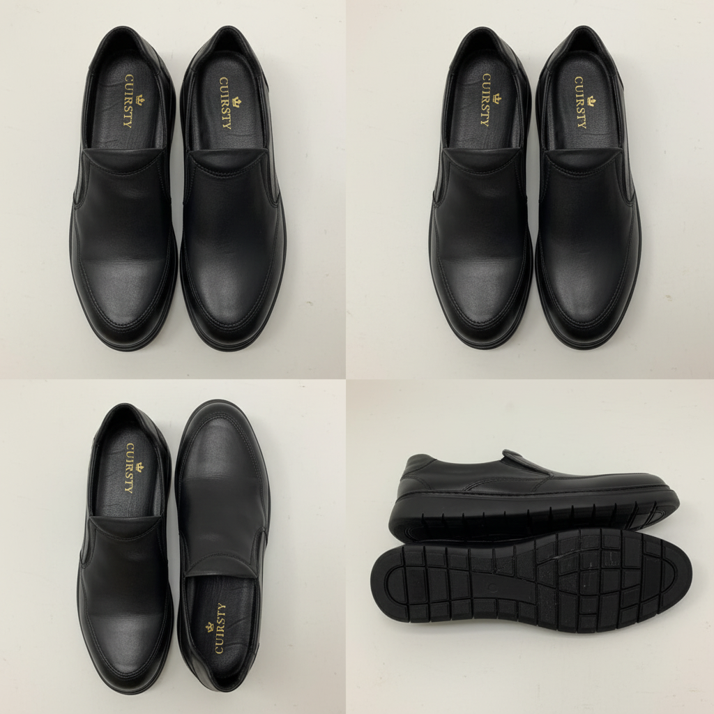 Mocassins Homme Noirs Sans Lacets